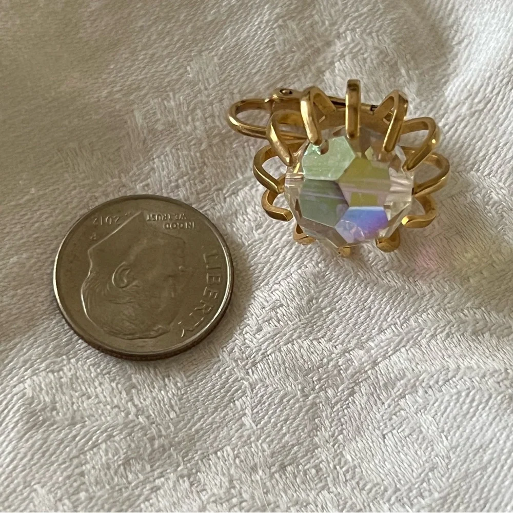 Rhinestone clip on earrings vintage